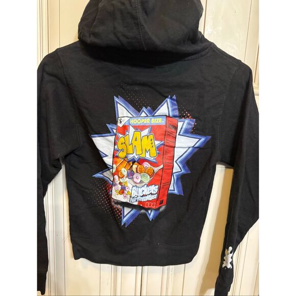Slam Goods Unisex Bucket For Breakfast Graphic Pullover Hoodie Black Small - Picture 3 of 9